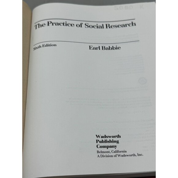 The Practice Of Social Research By Earl Babbie Sixth Edition Hardcover book READ - Picture 7 of 8